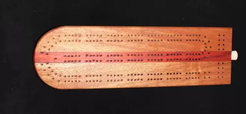 Teak and Paduak Cribbage board